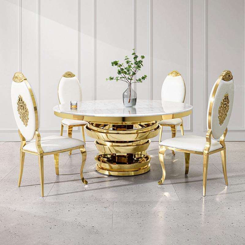 gold stainless steel restaurant table