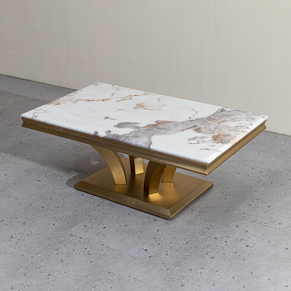 marble and steel coffee table