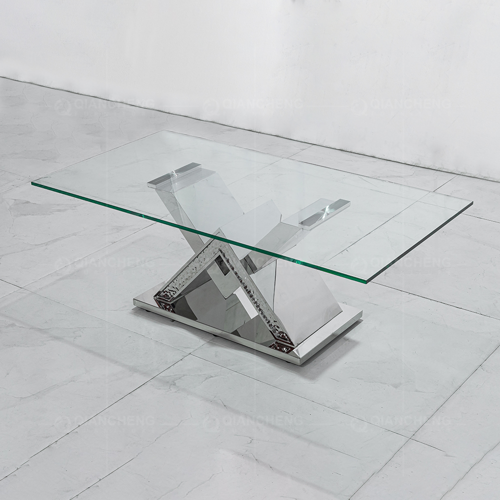 coffee table glass metal