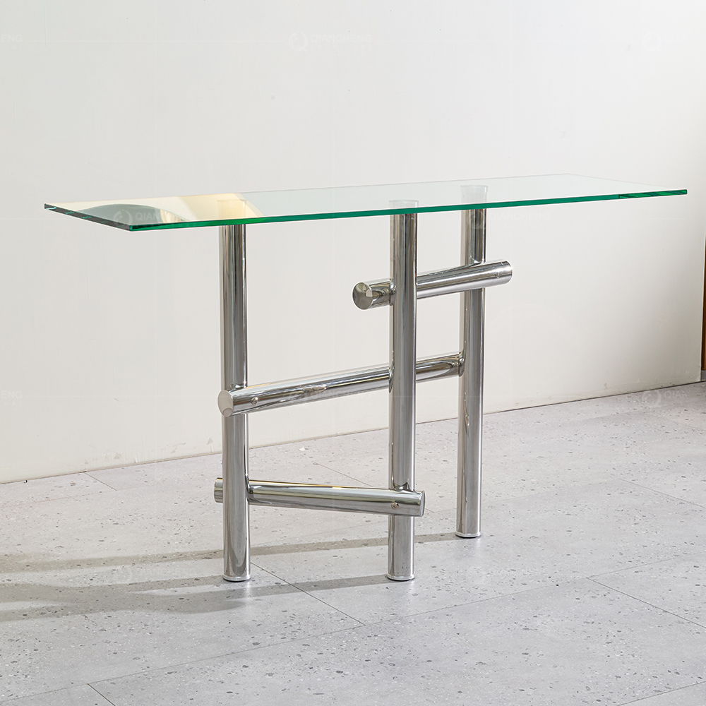 contemporary console table glass