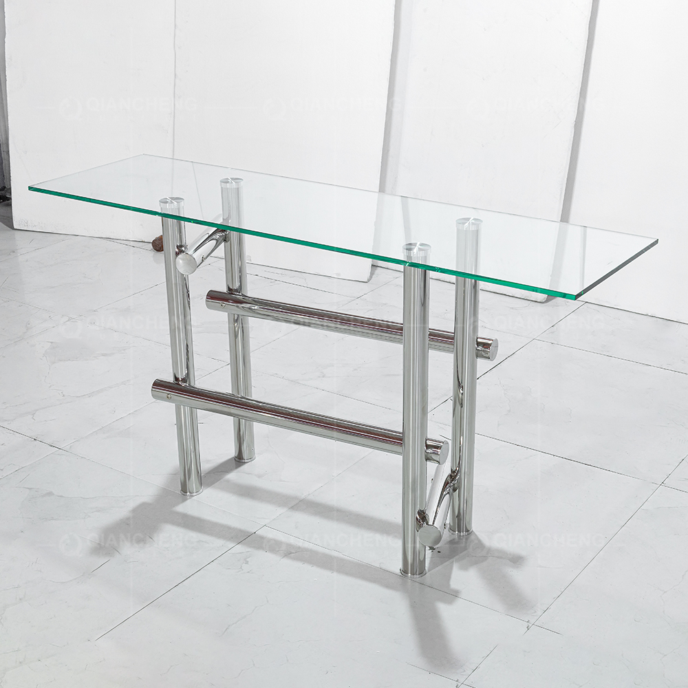glass & chrome console table