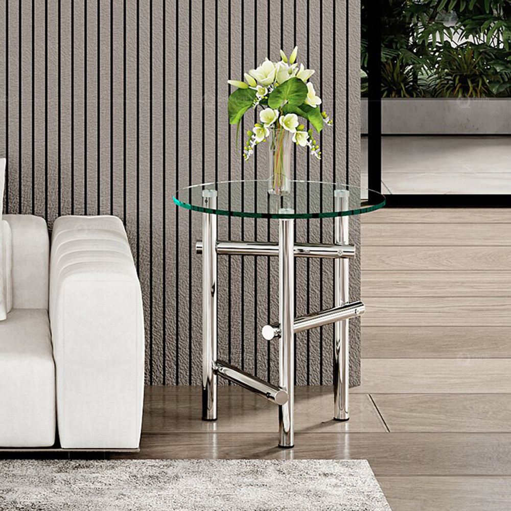 Wholesale Furniture Websites Glass And Stainless Steel End Table 2059