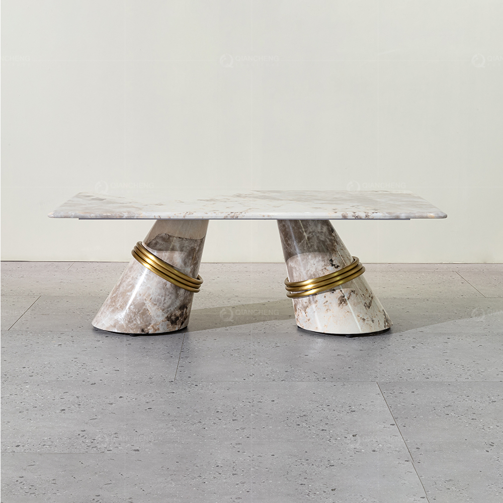 polished stainless steel coffee table