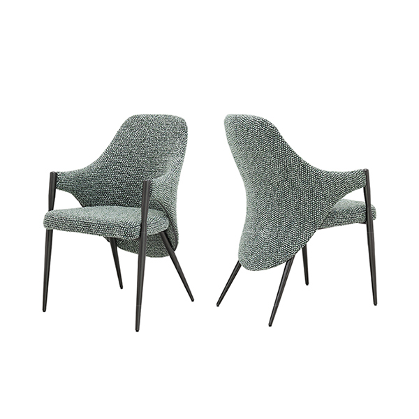 OEM Nordic Style Metal High Back Dining Chairs with Arms Design