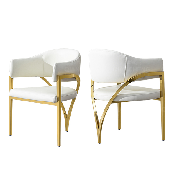 Gold Stainless Steel Dining Room Chairs
