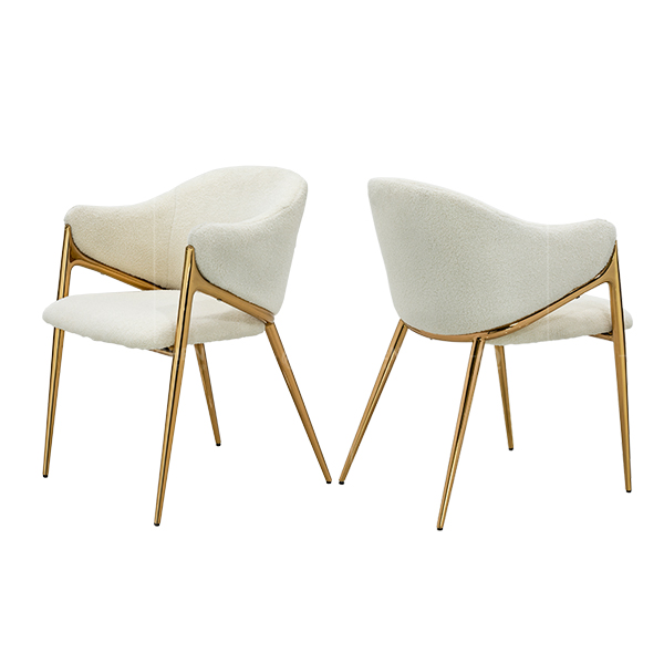 Wholesale Modern High-End Italian Dining Chair with Gold Legs