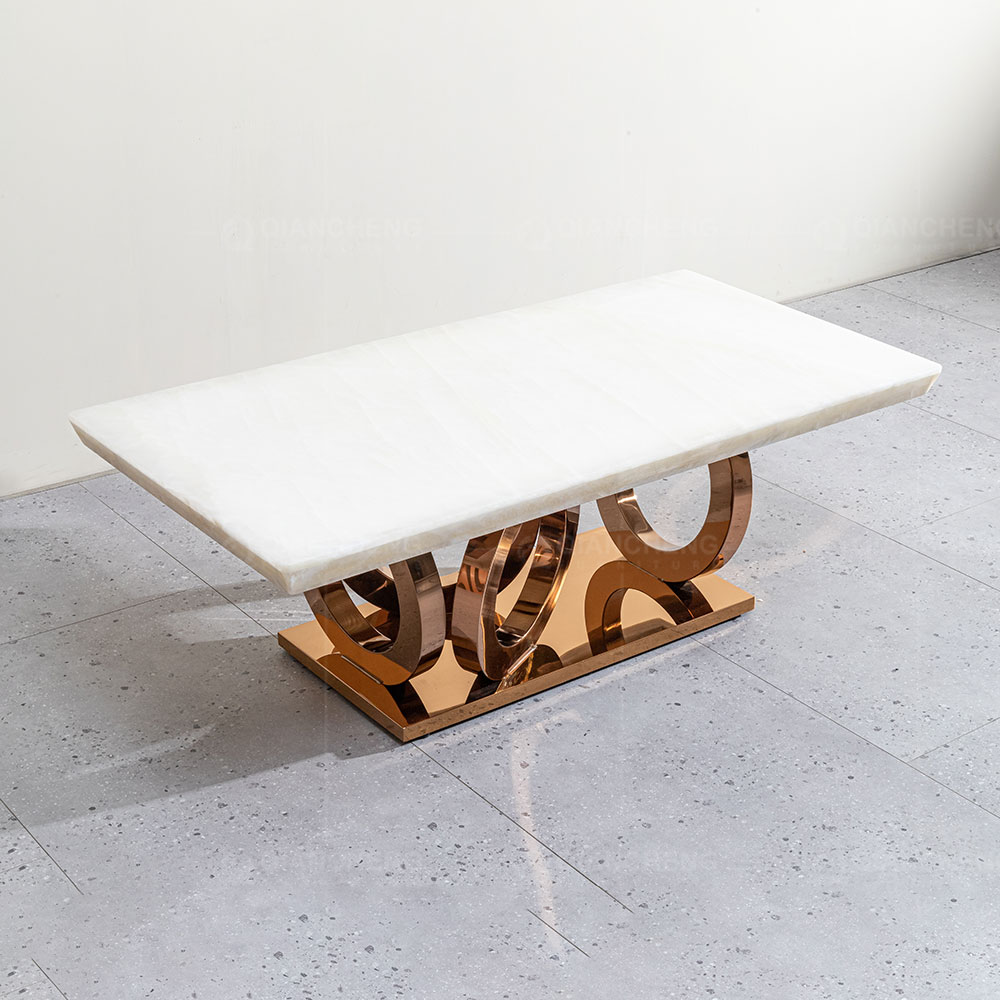 rectangular marble coffee table