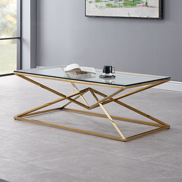 Gold And Glass Coffee Table,International Design Furniture