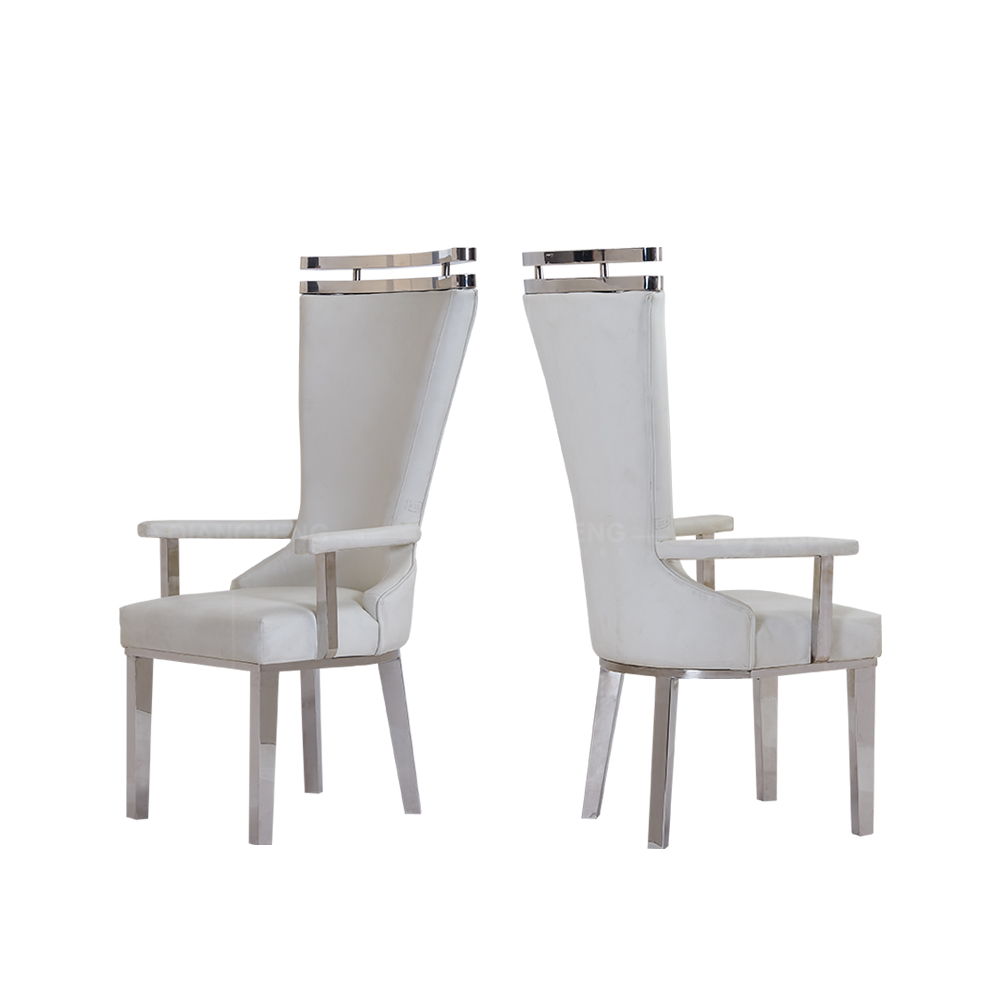 White Leather Dining Chair With Arms,Furniture Companies In Guangdong China