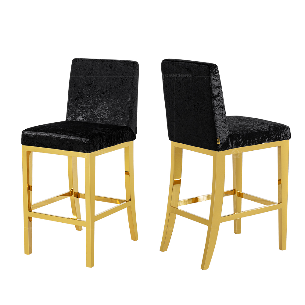 Black Velvet Bar Chairs Suppliers In Foshan China,Gold Stainless Steel Bar Chair