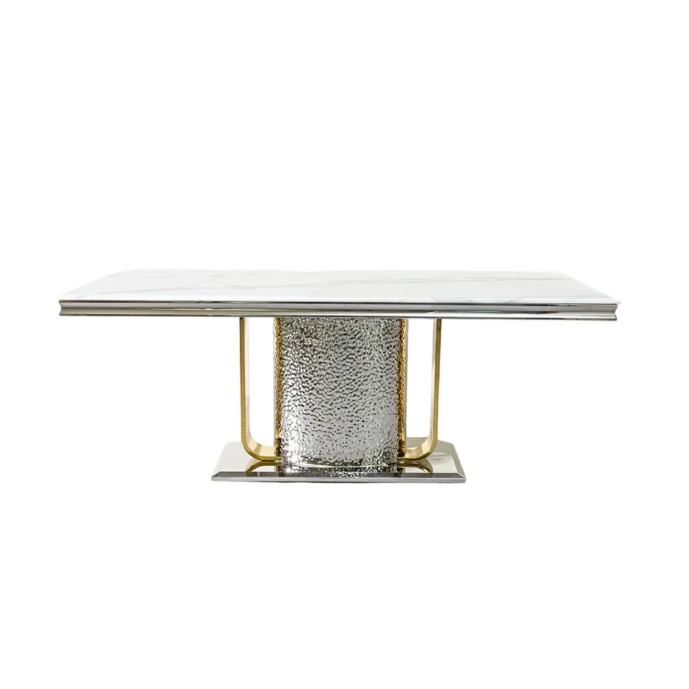 Hotel Table Artificial Marble Steel Easy Care Commercial