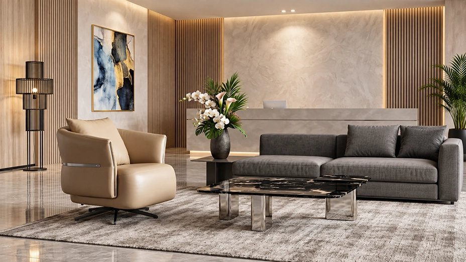 Qiancheng lounge tables and chairs for hotel lobby and commercial spaces