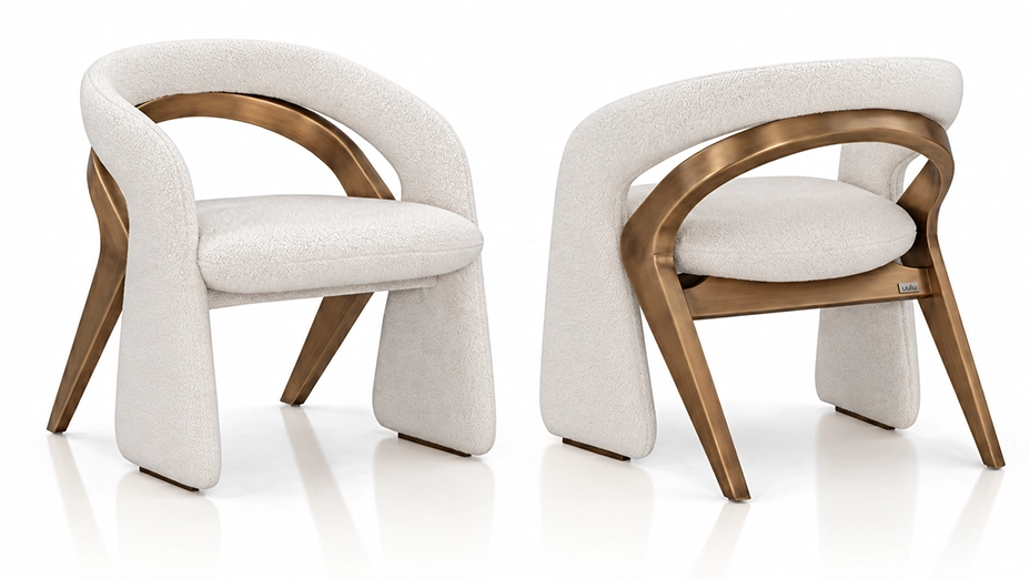 Qiancheng upholstered dining chairs with metal and stainless steel frames